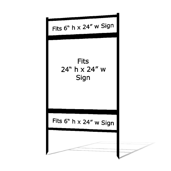 Picture of 24" x 24" Double Stake Frame - Top and Bottom Rider - Black