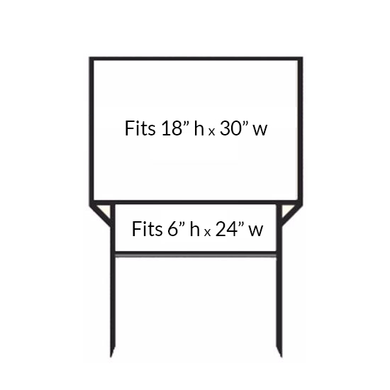 Picture of 18" x 30" Double Stake Frame - 6" x 24" Bottom Rider - Black