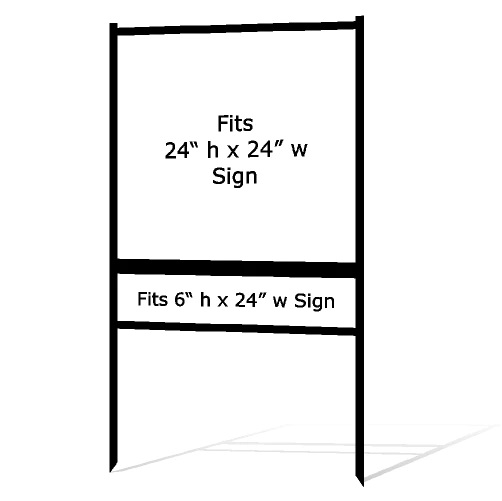 Picture of 24" x 24" Double Stake Frame - 6" x 24" Bottom Rider - Black